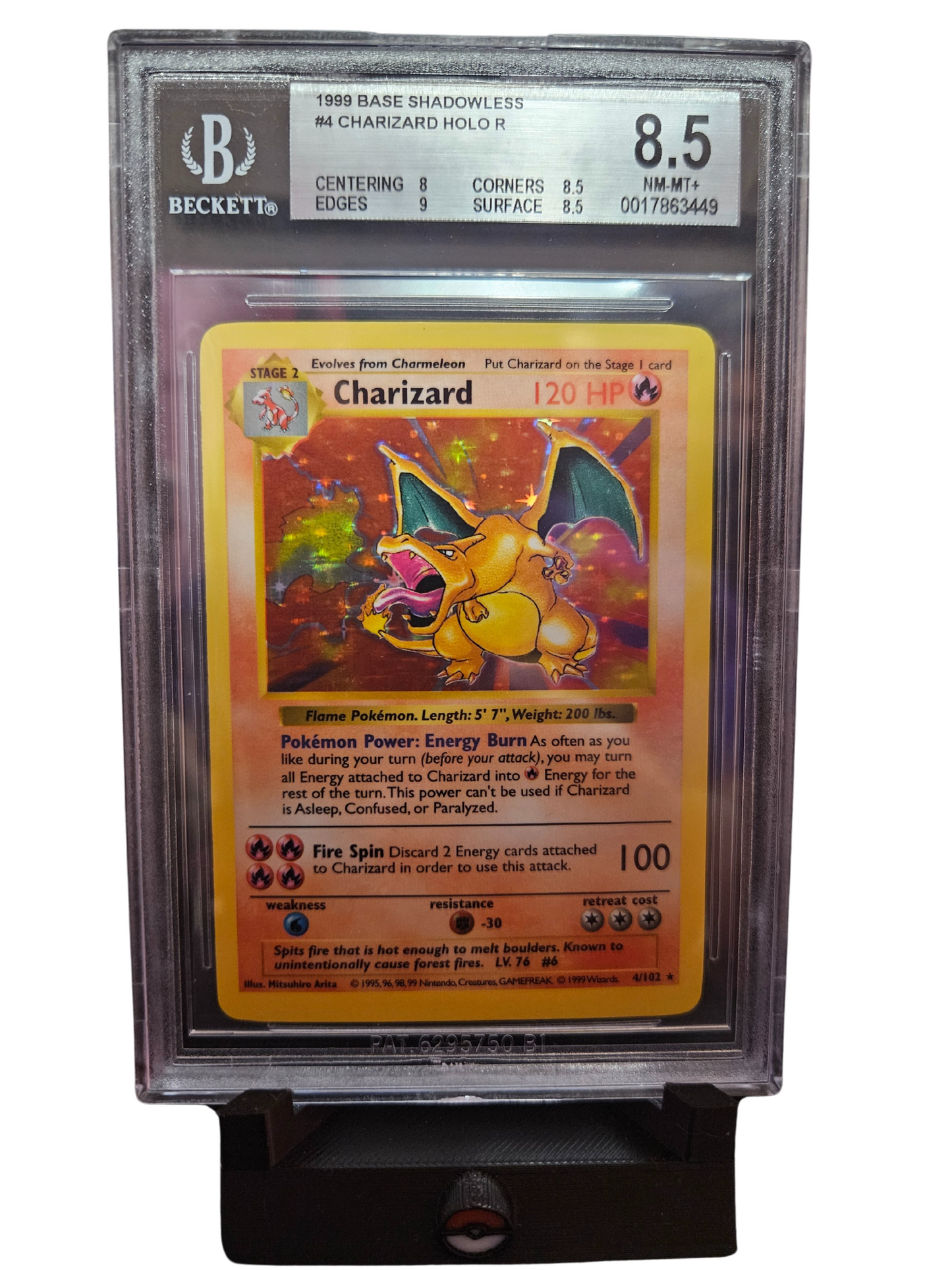 1999 Base Shadowless #4 Charizard HOLO R BGS 8.5