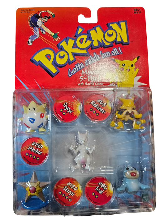 1998 Hasbro Pokemon Gotta Catch Em All Movie 5 - Pack with Battle Discs (Mewtwo, Staryu, Seel, Togepi & Alakazam)