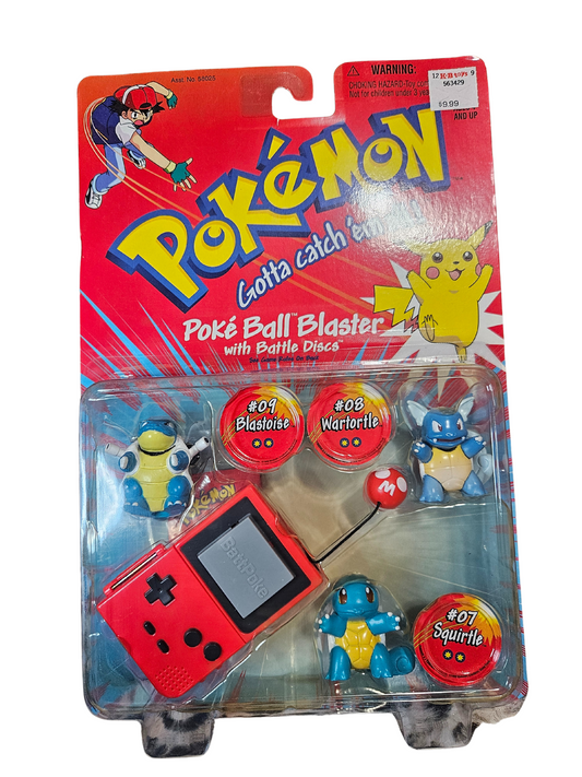 1998 Hasbro Pokemon Gotta Catch Em All Poke Ball Blaster with Battle Discs (Blastoise, Wartortle & Squirtle)