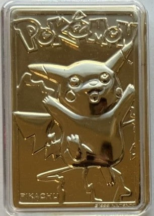 Pokemon 23k Burger King Gold Plated Trading Card, Sealed Poke Ball - Pikachu (Blue Box version)