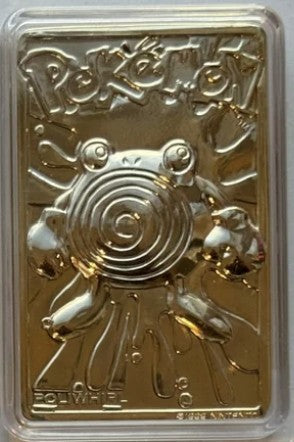 Pokemon 23k Burger King Gold Plated Trading Card, Sealed Poke Ball - Poliwhirl (Blue Box version)